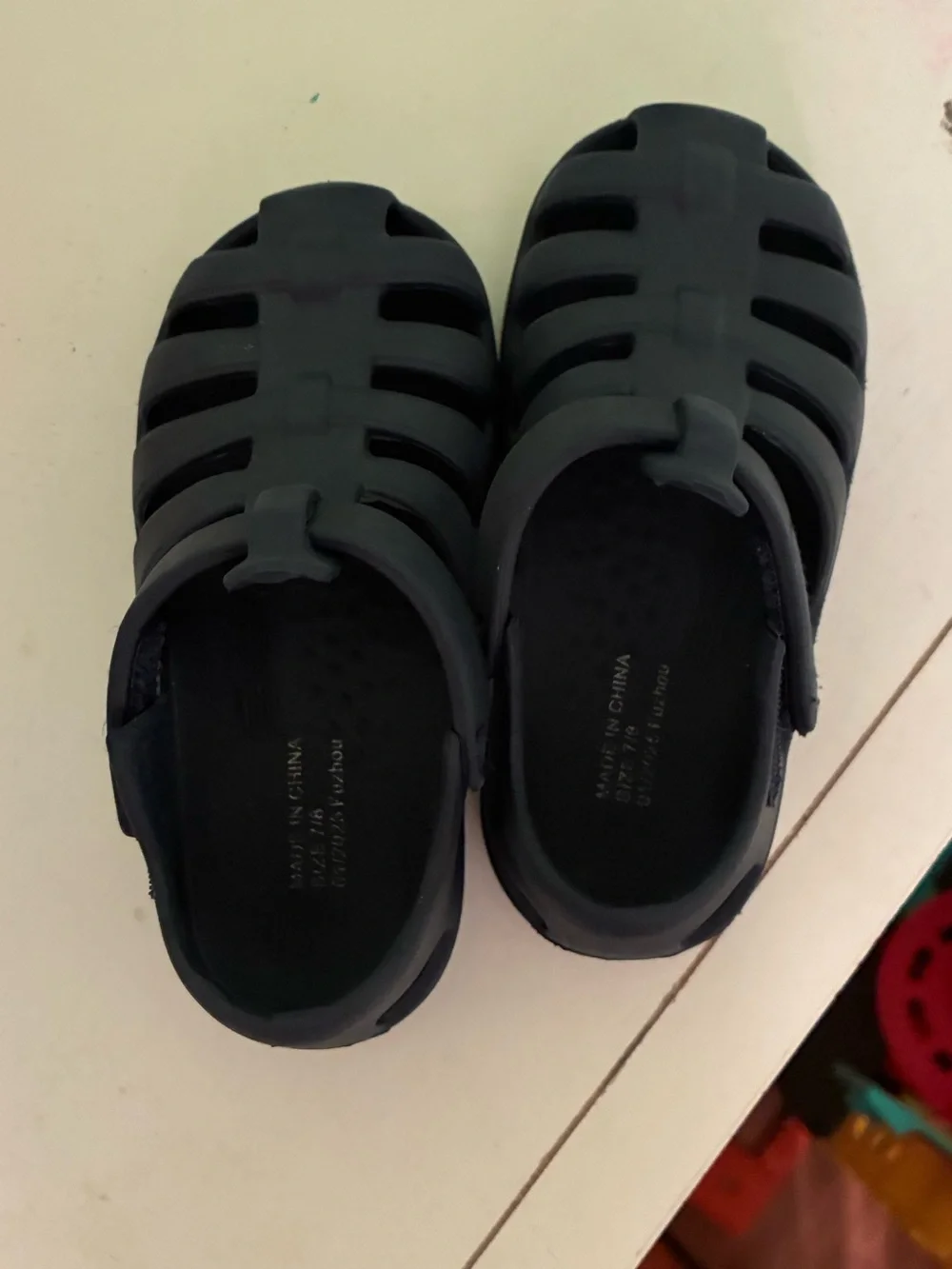 Kids Navy Blue Closed-Toe Sandals